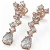 Image 1 : 4 ctw Pear Cut Diamond Designer Earrings 18K Rose Gold - REF-814G5W