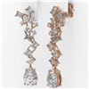 Image 3 : 4 ctw Pear Cut Diamond Designer Earrings 18K Rose Gold - REF-814G5W