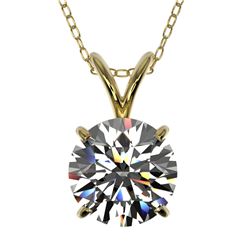 1.55 ctw Certified Quality Diamond Necklace 10k Yellow Gold - REF-224R8K