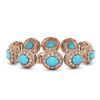 Image 2 : 38.17 ctw Turquoise & Diamond Victorian Bracelet 14K Rose Gold - REF-1179W3H