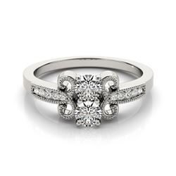 0.81 ctw VS/SI Diamond 2 Stone 2 Stone Ring 18k White Gold - REF-99F3M
