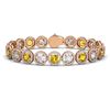 Image 1 : 15.47 ctw Canary & Diamond Micro Pave Bracelet 18K Rose Gold - REF-1646N3F