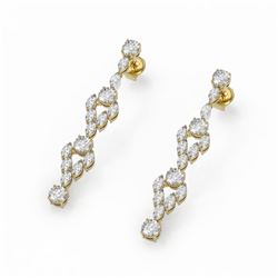 5.28 ctw Round & Marquise Diamond Earrings 18K Yellow Gold - REF-601M5G