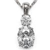 Image 1 : 1.25 ctw Oval Cut Diamond Designer Necklace 18K White Gold - REF-309Y2X