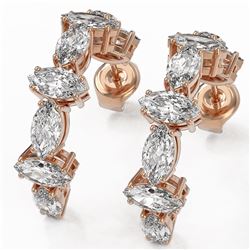 4.16 ctw Marquise Cut Diamond Designer Earrings 18K Rose Gold - REF-457M2G
