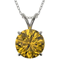 2 ctw Certified Intense Yellow Diamond Necklace 10k White Gold - REF-392M8G