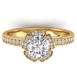 1.75 ctw Certified VS/SI Diamond Art Deco Ring 14k Yellow Gold - REF-341W6H