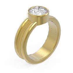 1.5 ctw Diamond Ring 18K Yellow Gold - REF-634M5G
