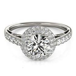 1.65 ctw Certified VS/SI Diamond Halo Ring 18k White Gold - REF-308K9Y