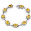 Image 1 : 16.33 ctw Citrine & Diamond Bracelet 10k White Gold - REF-83K3Y