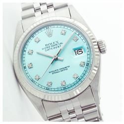 Rolex Ladies Stainless Steel, Diamond Dial with Fluted Bezel, Sapphire Crystal - REF-321Y8X