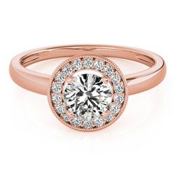 1.15 ctw Certified VS/SI Diamond Halo Ring 18k Rose Gold - REF-271G5W