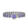 Image 1 : 27.75 ctw Tanzanite & Diamond Bracelet 14K White Gold - REF-377M5G