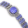 Image 2 : 27.75 ctw Tanzanite & Diamond Bracelet 14K White Gold - REF-377M5G