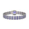 Image 3 : 27.75 ctw Tanzanite & Diamond Bracelet 14K White Gold - REF-377M5G