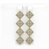 Image 1 : 5.92 ctw Princess Cut Diamond Micro Pave Earrings 18K Yellow Gold - REF-821N2F