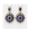 Image 1 : 19.42 ctw Sapphire & Diamond Earrings 18K Yellow Gold - REF-344W2H