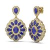 Image 2 : 19.42 ctw Sapphire & Diamond Earrings 18K Yellow Gold - REF-344W2H