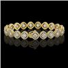 Image 2 : 13.06 ctw Cushion Cut Diamond Micro Pave Bracelet 18K Yellow Gold - REF-1690H2R