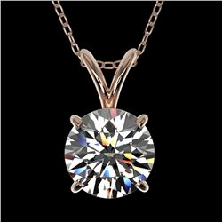 1.30 ctw Certified Quality Diamond Necklace 10k Rose Gold - REF-188N2F