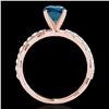 Image 2 : 1.4 ctw SI Certified Fancy Blue Diamond Solitaire Ring 10k Rose Gold - REF-117R3K
