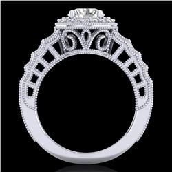 1.53 ctw VS/SI Diamond Art Deco Ring 18k White Gold - REF-454H5R