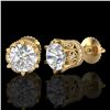 Image 2 : 2.04 ctw VS/SI Diamond Solitaire Art Deco Stud Earrings 18k Yellow Gold - REF-361H8R