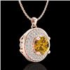 Image 3 : 1.25 ctw Intense Fancy Yellow Diamond Art Deco Necklace 18k Rose Gold - REF-161A8N