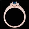 Image 2 : 1.2 ctw SI Certified Fancy Blue Diamond Solitaire Halo Ring 10k Rose Gold - REF-122A8N