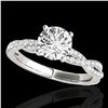 Image 1 : 1.25 ctw Certified Diamond Solitaire Ring 10k White Gold - REF-190M9G