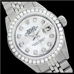 Rolex Ladies Stainless Steel, Diamond Dial & Diamond Bezel, Sapphire Crystal