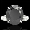 Image 1 : 9 ctw Black Diamond Designer Engagment Ring 18k White Gold - REF-272M8G