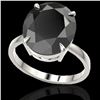 Image 2 : 9 ctw Black Diamond Designer Engagment Ring 18k White Gold - REF-272M8G