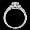 Image 2 : 1.4 ctw Certified Diamond Solitaire Halo Ring 10k White Gold - REF-190W9H