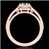 Image 3 : 0.53 ctw Fancy Intense Blue Diamond Art Deco Ring 18k Rose Gold - REF-109X3A