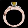 Image 2 : 2.01 ctw Certified SI Intense Yellow Diamond Bypass Ring 10k Rose Gold - REF-300N2F