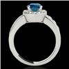 Image 2 : 2.1 ctw SI Certified Fancy Blue Diamond Solitaire Halo Ring 10k White Gold - REF-170K5Y
