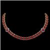 Image 1 : 43.13 ctw Ruby & Diamond Necklace 14K Yellow Gold - REF-527X3A