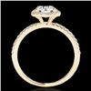 Image 2 : 1.5 ctw Certified Diamond Solitaire Halo Ring 10k Yellow Gold - REF-238Y6X