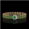 Image 1 : 18.41 ctw Jade & Diamond Bracelet 14K Rose Gold - REF-318M2G