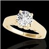 Image 1 : 1 ctw Certified Diamond Solitaire Ring 10k Yellow Gold - REF-170F5M