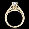 Image 2 : 1 ctw Certified Diamond Solitaire Ring 10k Yellow Gold - REF-170F5M