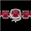 Image 1 : 46 ctw Ruby & Micro Pave VS/SI Diamond Bracelet 14k White Gold - REF-345R5K