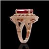 Image 3 : 7.11 ctw Certified Ruby & Diamond Victorian Ring 14K Rose Gold - REF-171N5F