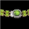 Image 3 : 38.37 ctw Peridot & Diamond Necklace 14K Yellow Gold - REF-527M3G