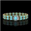 Image 1 : 21.22 ctw Turquoise & Diamond Bracelet 14K Yellow Gold - REF-218A2N