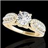 Image 1 : 2 ctw Certified Diamond Solitaire Ring 10k Yellow Gold - REF-259K3Y