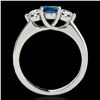 Image 2 : 2 ctw SI Certified Fancy Blue Diamond 3 Stone Ring 10k White Gold - REF-211K4Y