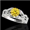 Image 1 : 1.5 ctw Certified SI/I Fancy Intense Yellow Diamond Ring 10k White Gold - REF-177G3W