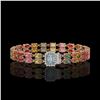 Image 1 : 19.34 ctw Sapphire & Diamond Bracelet 14K Rose Gold - REF-236H4R